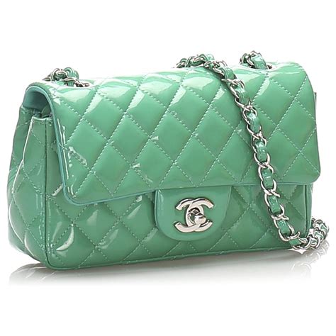 chanel patent mint green|Chanel handbags for men.